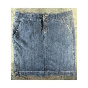 Old Navy Jean Skirt Womens Size 14 Blue A Line Front Pockets Casual Classic
